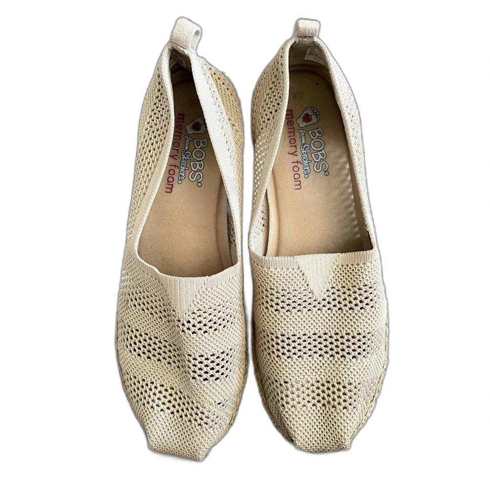 Bobs by‎ Skechers Breeze Bird Song Slip-On Shoes Espadrilles Coastal Chic Size 9